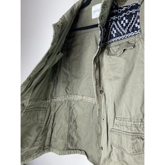 Mudd Green Black Military Full Zip Jacket Embroidery Size Medium - Picture 3 of 6